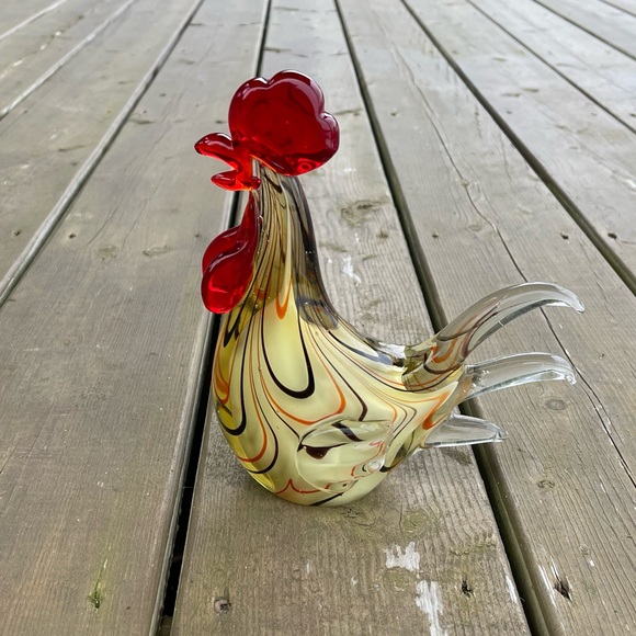 Cracker Barrel Break of Dawn Golden Glass Rooster Home Decor in Original Box - Picture 10 of 16